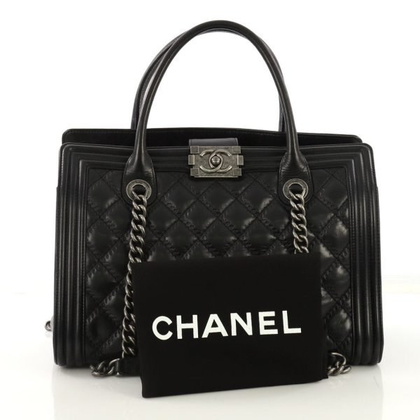Boy Double Stitch Calf Leather Tote Bag - Image 2