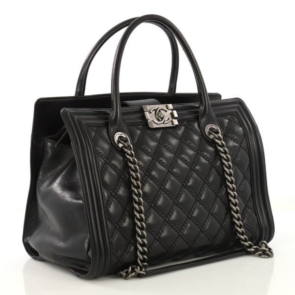 Boy Double Stitch Calf Leather Tote Bag - Image 3