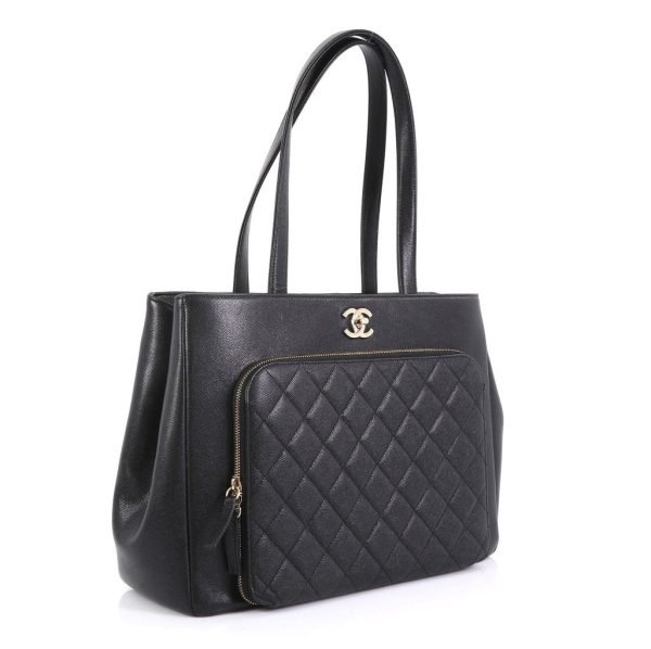 Business Affinity Caviar Leather Large Shopping Tote Bag - Image 3