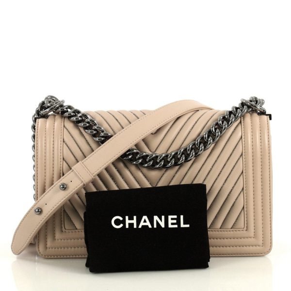 Boy Flap Old Medium Chevron Calf Leather Bag - Image 2