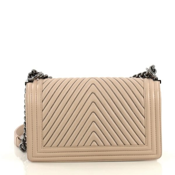 Boy Flap Old Medium Chevron Calf Leather Bag - Image 4