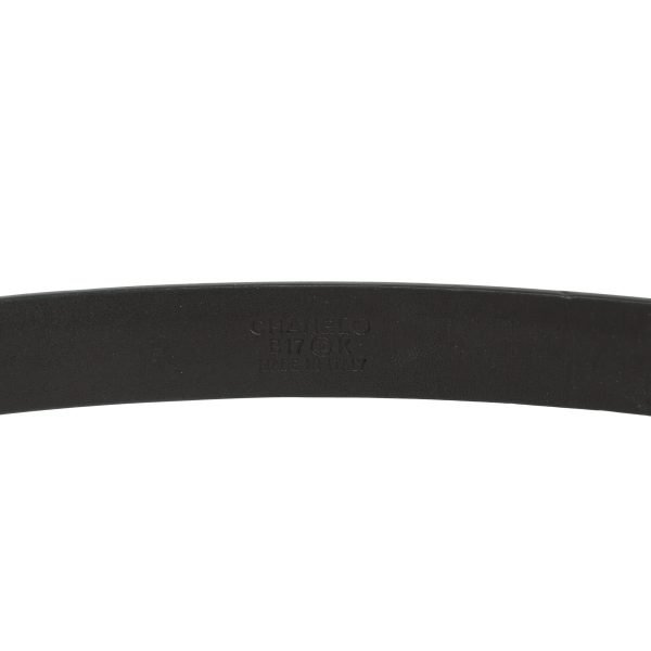 Chanel Black Metallic Patent Leather Belt 70 - Image 4