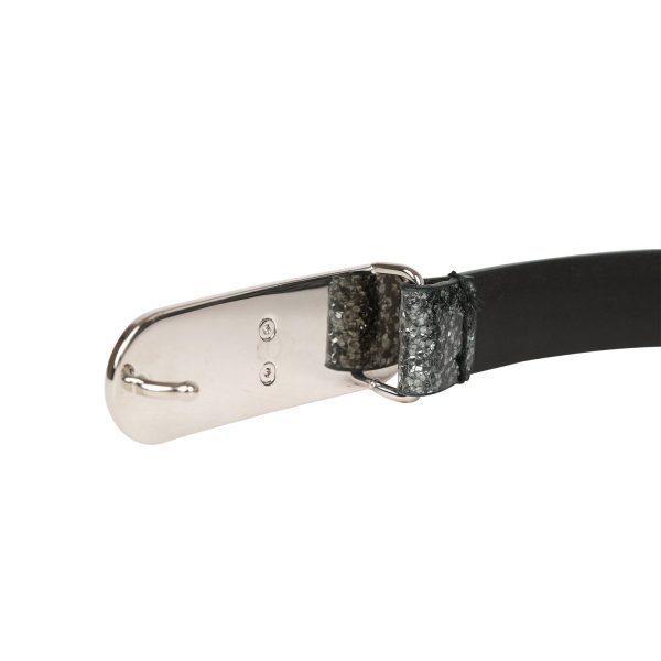 Chanel Black Metallic Patent Leather Belt 70 - Image 5