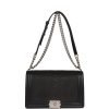Pre-owned Chanel Medium Boy Bag Black Python and Lambskin Brushed Silver Hardware - Image 7