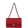 Chanel Medium Classic Double Flap Bag Red Lambskin Silver Hardware - Image 7