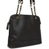 Vintage Chanel Triple CC Tote Bag Black Caviar Gold Hardware - Image 3