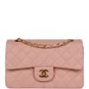 Vintage Chanel Small Classic Double Flap Pink Lambskin Gold Hardware