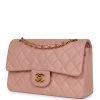 Vintage Chanel Small Classic Double Flap Pink Lambskin Gold Hardware - Image 4