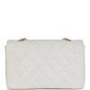 Vintage Chanel Medium Diana Flap Bag White Caviar Gold Hardware - Image 4
