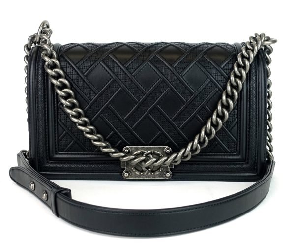 Boy Lattice Weave New Medium Leather Bag - Image 2