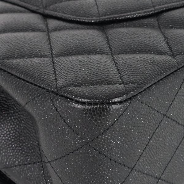 Double Flap Quilted Caviar Leather Bag - Image 9