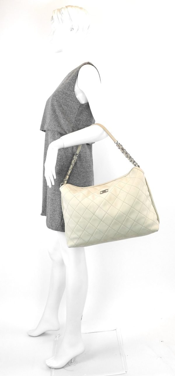 French Riviera Quilted Suede Hobo Bag - Image 14
