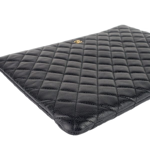 O Case Large Caviar Leather Clutch Bag - Image 3