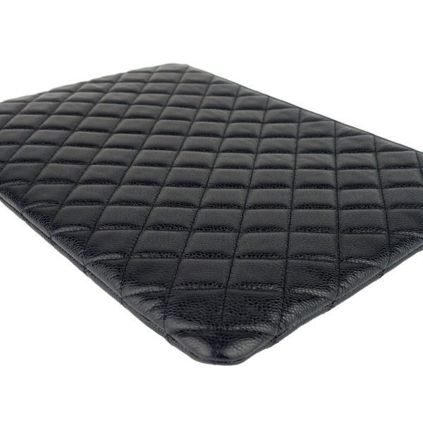 O Case Large Caviar Leather Clutch Bag - Image 6