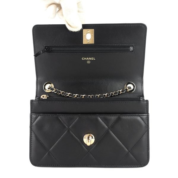 Trendy Large Lambskin Leather Wallet on Chain Bag - Image 2