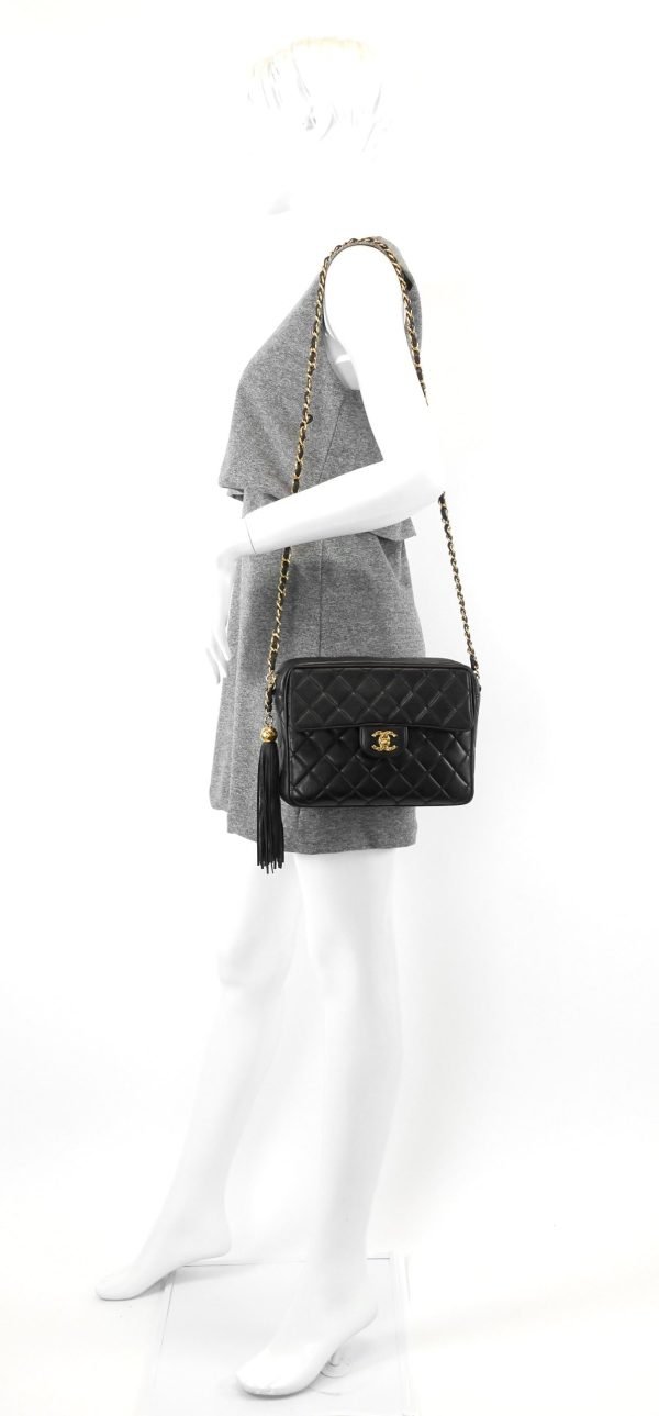 Vintage Lambskin Leather Flap Camera Bag - Image 9