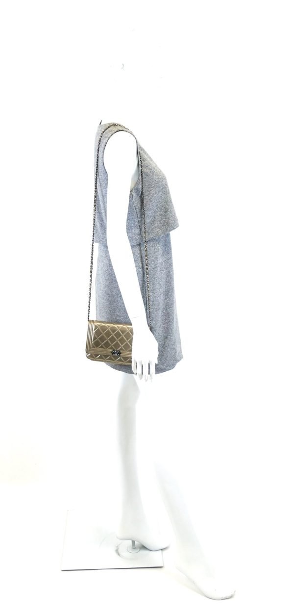 Boy Wallet on Chain Quilted Lambskin Leather Crossbody Bag - Image 9