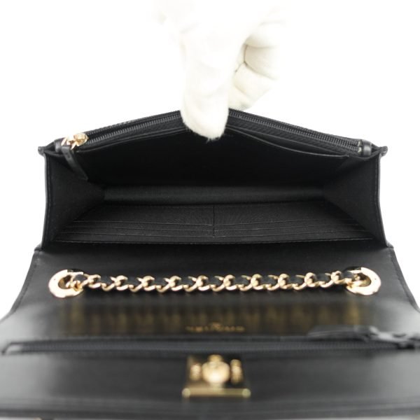 Trendy Large Lambskin Leather Wallet on Chain Bag - Image 12