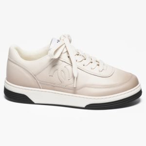 Chanel Sneakers Print Calfskin Beige