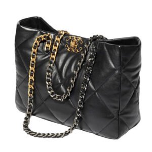 Chanel 19 East West Shopping Bag Black AS3660