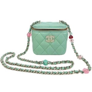 Chanel Chain Lambskin Box Bag Green AP3230