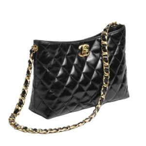 Chanel Hobo Handbag Black AS5077