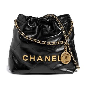 Chanel Mini 22 Handbag Black AS3980