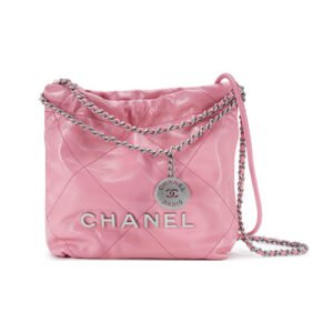 Chanel Mini 22 Handbag Calfskin Pink AS3980