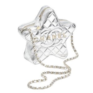 Chanel Pentagram Shoulder Crossbody Bag Silver AS4579