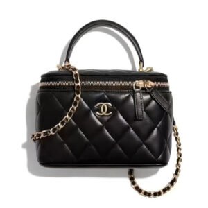 Chanel Vanity Case With Chain Black AP2199