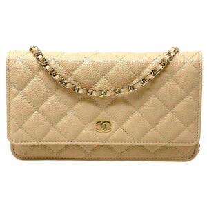 Chanel WOC Grain Embossed Handbag Beige AP0250