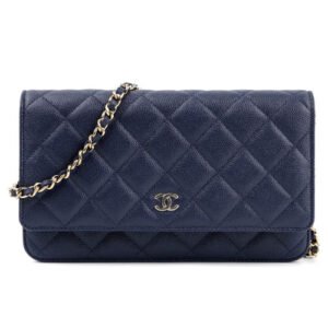 Chanel WOC Grain Embossed Handbag Navy blue AP0250