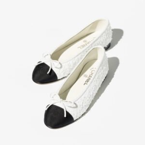 Chanel Ballet Flats White Black