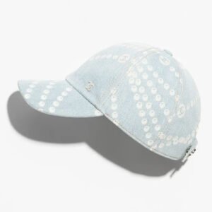 Chanel Cap Printed Washed Denim Light Blue