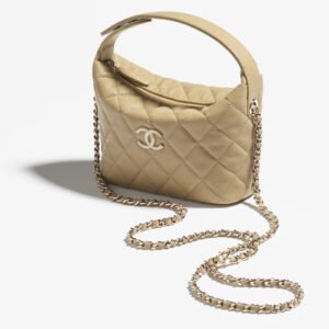 Chanel Chain Handbag Dark Beige