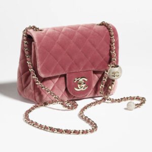 Chanel Mini Flap Bag Velvet Burgundy