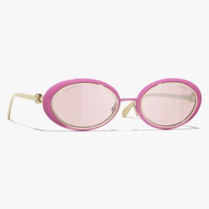 Chanel Oval Sunglasses Pale Pink
