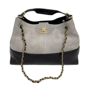 Chanel Shopping Bag Grey and Black
