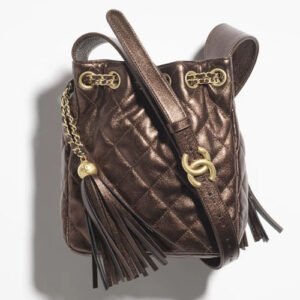 Chanel Drawstring Bag Dark Brown