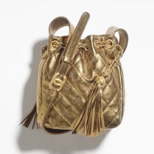 Chanel Drawstring Bag Dark Gold