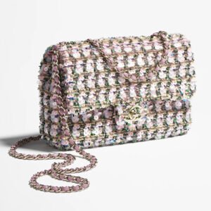 Chanel Flap Bag Light Pink, Green & Yellow