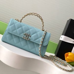 Chanel Handbag Clutch With Chain Blue
